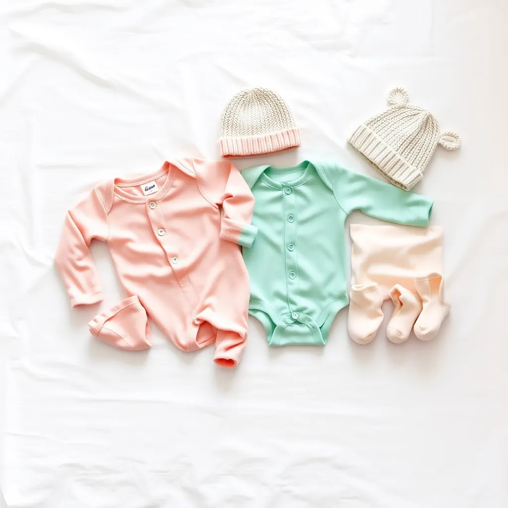 Ropa de bebé recién nacido en colores pastel